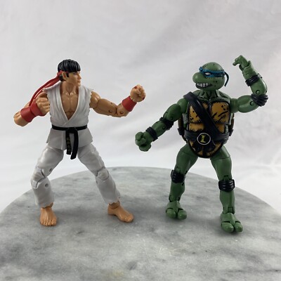 Teenage Mutant Ninja Turtles Vs. Street Fighter Leonardo vs Ryu. Used No Swords