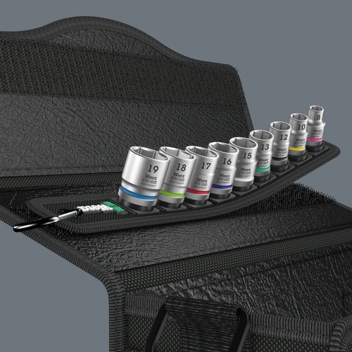 Wera 003973 Belt B 4 3/8″ Drive Zyklop 9 Piece 6 Point Socket Set 8 – 19mm - Picture 5 of 7