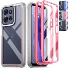 For Moto G Power 5G 2025 Case Built-in Screen Full Body Shockproof Clear Cover