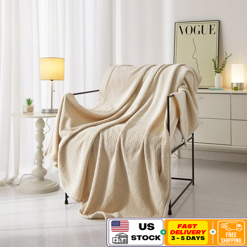 Plush Textured Fleece Throw Blanket Cozy Warm Soft Machine Washable All Ages New