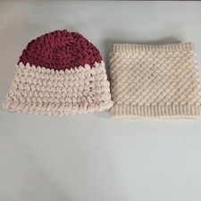 Women Knit Hat with Neck Warmer and Face Mask Beanie As Shown