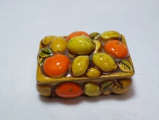 Inarco Japan 5" X 3.5" Covered Trinket Dish Fruit Pattern