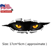 1pc 3D Car Styling Funny Cat Eyes Peeking Car Sticker Waterproof Peeking Monste