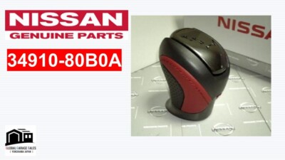 Original Nissan R35 GTR GT-R Nismo Schaltknauf Rot und Schwarz Leder Neu OEM ...