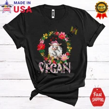 Vegan, Adorable Flowers Floral Circle Sheep, SheepZoo Wild Animal T-Shirt