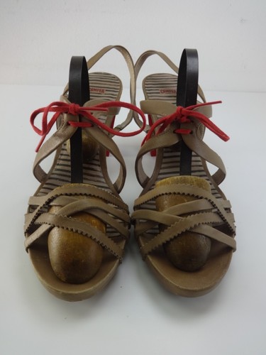 Zapatos Mujer Talla 5 CAMPER Damas Tacones Marrón Rojo Cuero Tirantes Calzado.EU38 - Imagen 10 de 15