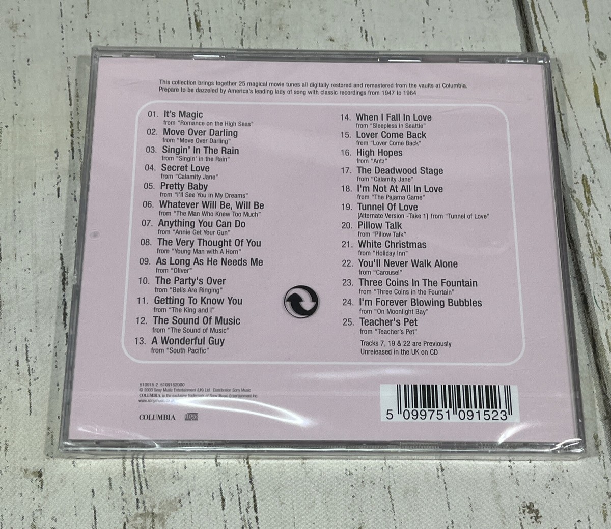 25 Movie Greats by Doris Day (CD, Jun-2003, Columbia) New