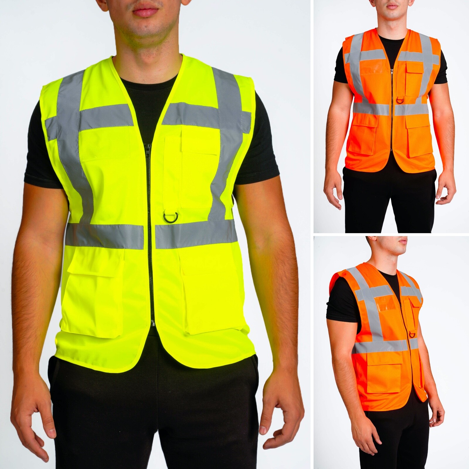 Image 1 - Hi Vis Viz Vest Zip Safety High Visibility Executive Waistcoat Multipocket S-3XL