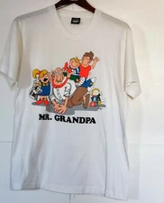 Vintage 1989 Screen Stars Best Grandpha  Print T-shirt Size Large L