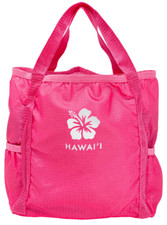 HAWAIIAN LIGHT PINK HIBISCUS HAWAII REUSABLE SHOPPING BAG FOLDABLE TOTE