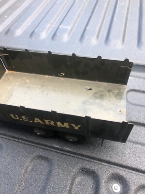 Vintage 1950's Marx Lumar Toy Army Truck Tin Litho See pics