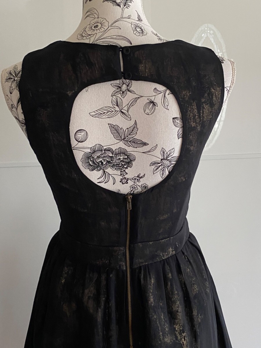 Forever 21 black gold dress sise XS | eBay