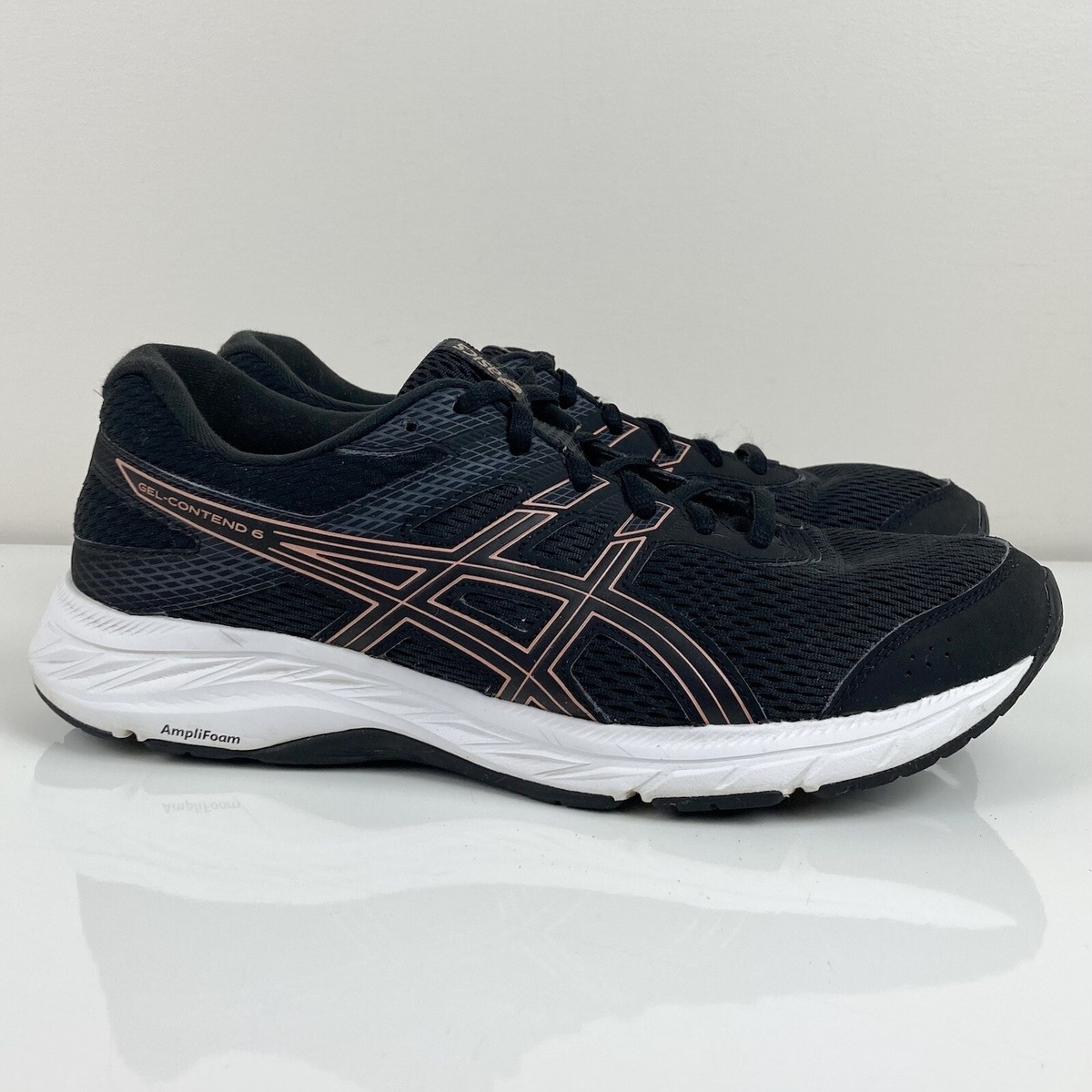 Asics Women’s Gel Contend Black White Athletic Running Shoes Size