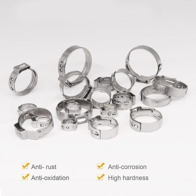 100Pcs Hose Clamp Pack Sturdy Stainless Steel Gears Accessory for Connection