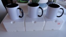 3 QTY PRINTABLE SUBLIMATION WHITE BLACK MUG COFFEE CUPS 14 OZ MICROWAVE SAFE