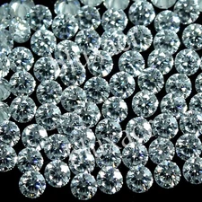 50pcs Natural Color Lot VVS1 White 2.50MM Round Diamond Only Brilliant