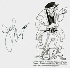 RARE! “I'm Not Rappaport” Jack Klugman Hand Signed Hirschfeld Print COA