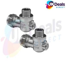 2 X 15MM x 3/8" Angle Flat Faced Male Isolating Valve For Flexi Tap Connectors