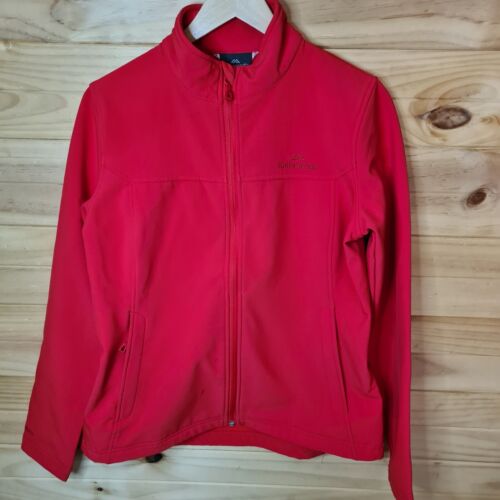 Kathmandu Women's Soft Shell Outer Long Sleeved Red Fleece Zip Up Jacket Size 12 - Foto 1 di 11