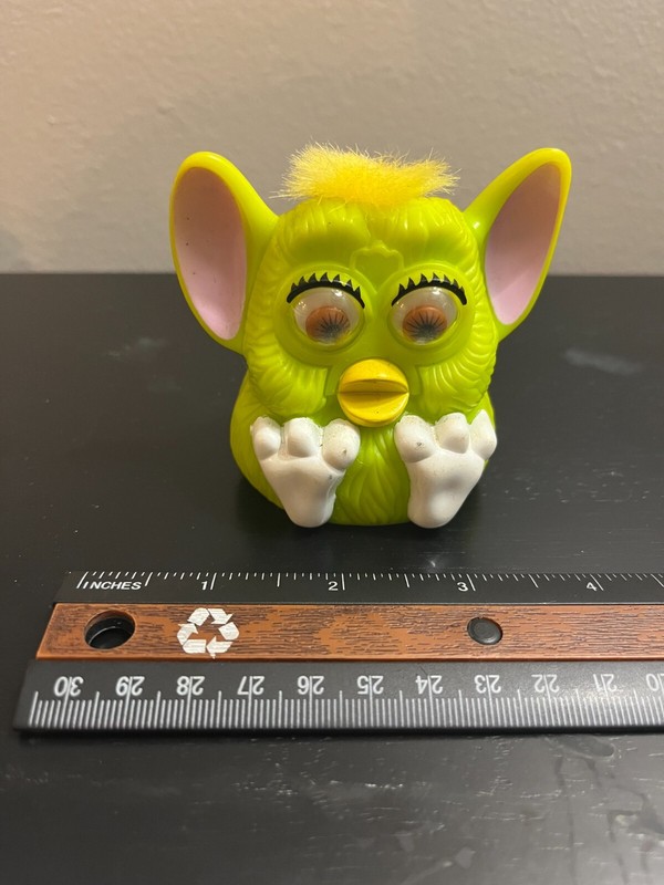 McDonald's Happy Meal Toy Furby Green with Yellow Hair