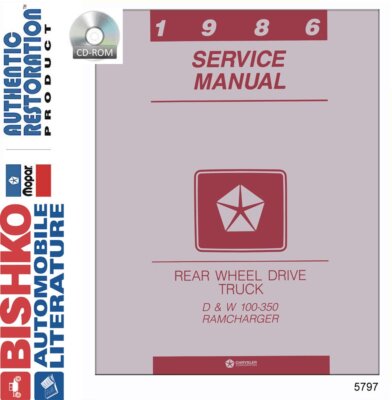 Dodge Truck D/W 150-350 & Ramcharger 1986 Digital Shop Manual - Disc CD
