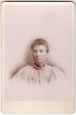 Cabinet Card Circa 1880s Gorgeous Young Lady in Ruffled Dress with Puff Unmarked