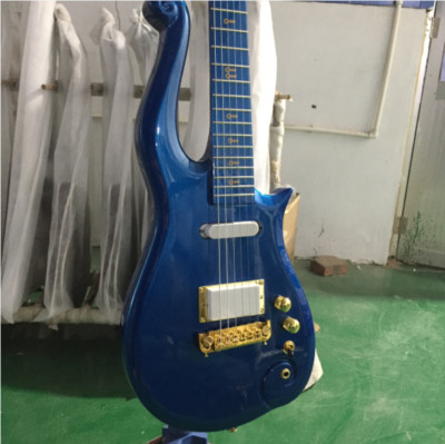 Custom Prince Electric Guitar Metallic Blue Arrows Inlay S-H Pickups Guitar