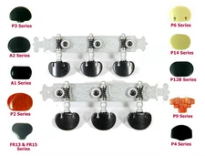 Classical Guitar Machine Head Matte Silver surface with Plastic Buttons 200SS