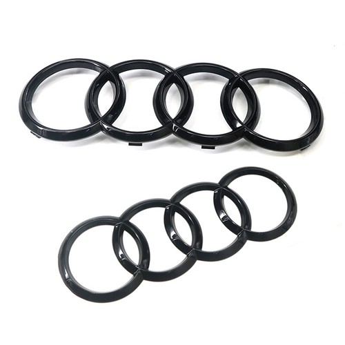 AUDI Q7 SQ7 Rear Ring Emblem GLOSS BLACK Sign Logo Trunk Lid - Foto 5