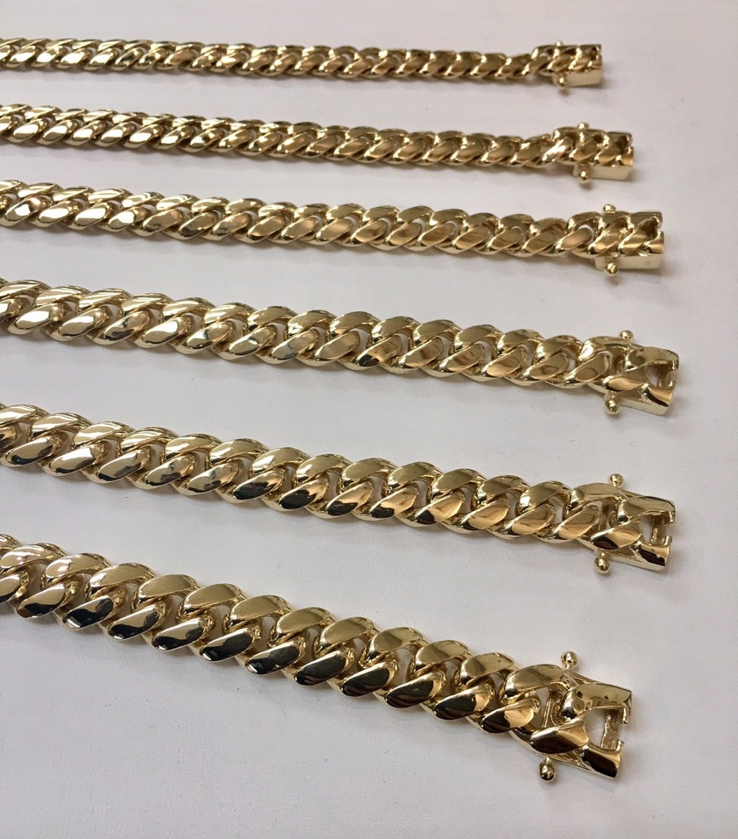 Solid 14K gold 8mm Miami Cuban 24