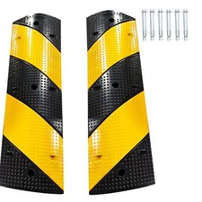 25000 lbs Load Capacity Cable Protector Ramp W/2 Channe 3.3FT Rubber Speed Bump