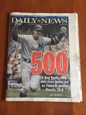 2007 NEW YORK DAILY NEWS 8/5/07 YANKEES ALEX RODRIGUEZ AROD 500TH HOME RUN #500