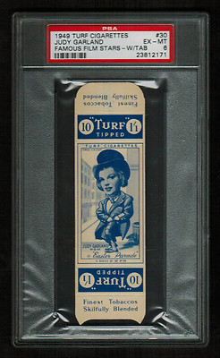 judy garland wizard of oz cigarettes PSA 6 JUDY GARLAND 1949 Turf Cigarette Card #30 COMPLETE WITH TABS None  Higher
