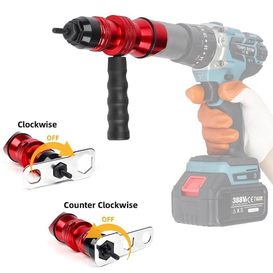 Adattatore Rivettatrice per Trapano M3-M10 07445 - Kit Professionale