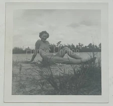 George FULMER Estate VTG 3x3 B&W Photo Female NUDE Posed Naked Seaside 1950s