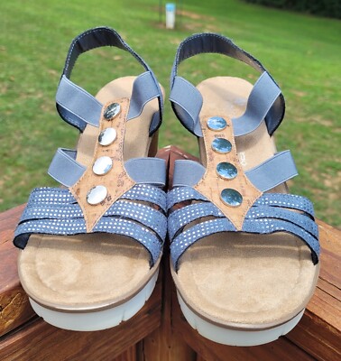 Rieker Women's Anti-Stress Comfort Slip On Sandals Stud Gray Size EU 40 US 8.5