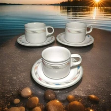 Studio Nova Villager Mesa JFO41 Set of 3 Coffee Tea Cups 3 Saucers Vintage Retro