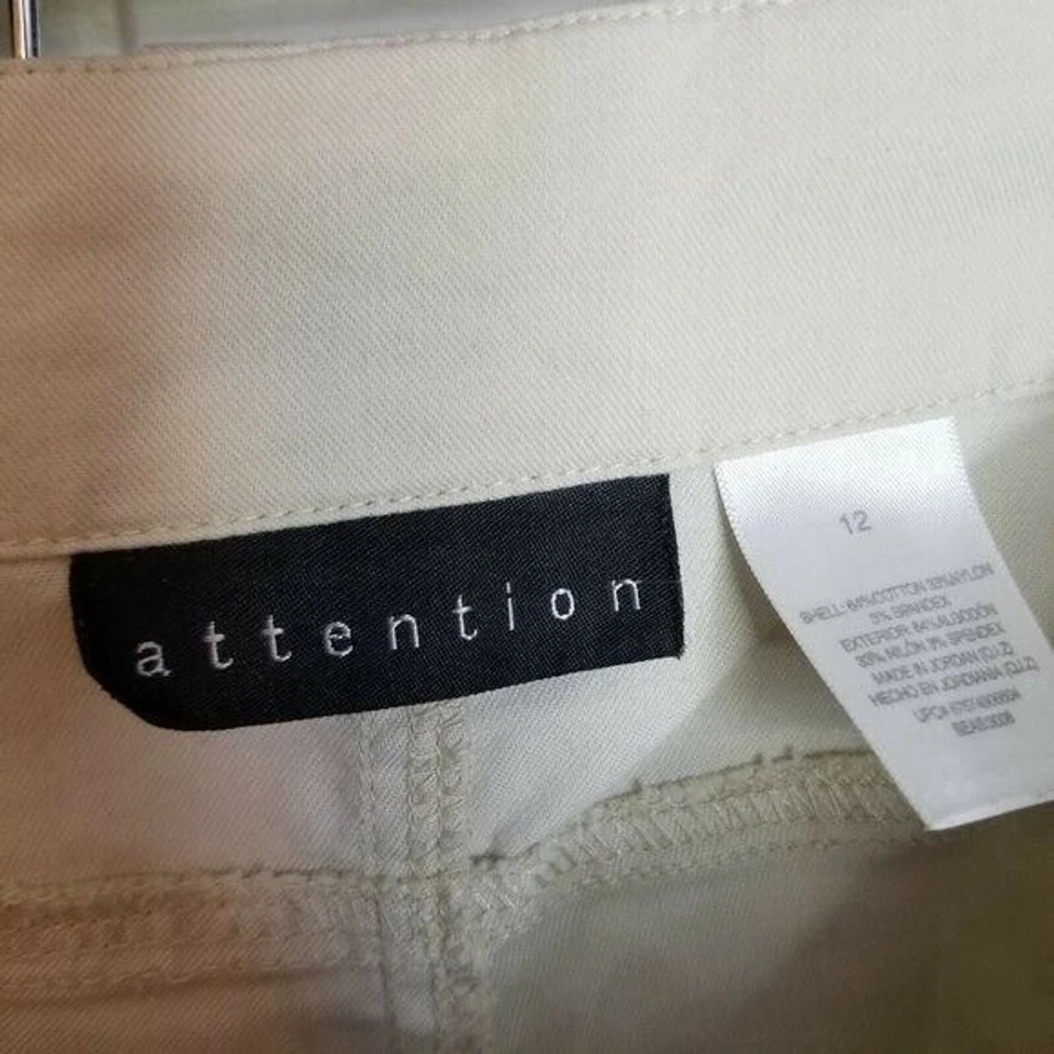 Attention Womens Size 12 Tan  Solid Capri Pants - Изображение 2 из 4