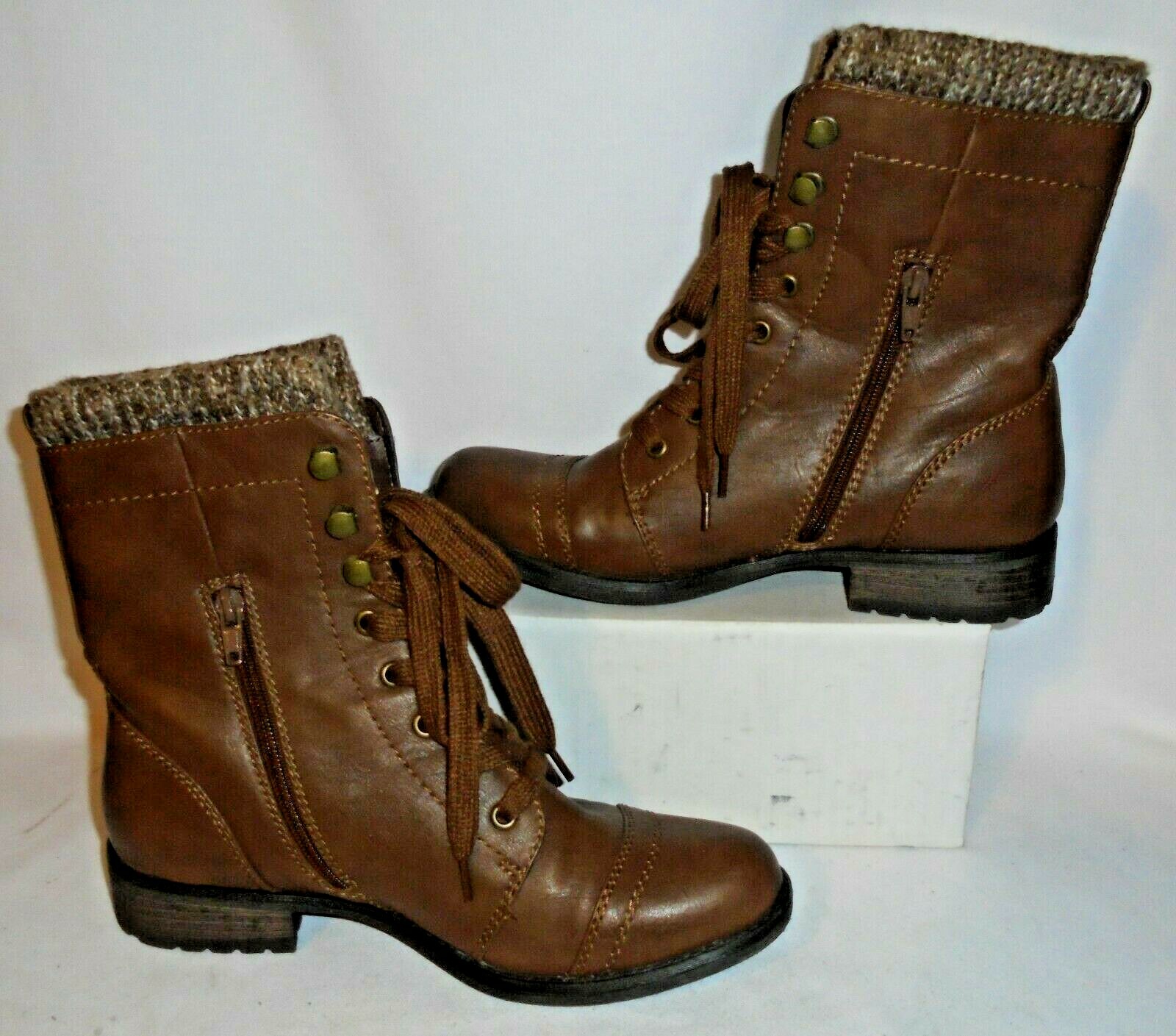 LIME LIGHT, LADIES BROWN MILITARY STYLE ANKLE BOOT, S… Gem