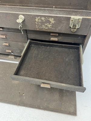 Vintage Kennedy Kits 520 Machinist Tool Box Chest 7 Drawer w Key