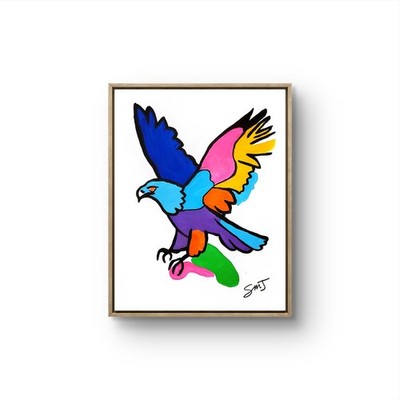 JULIEN Original 11X14 EAGLE Modern Abstract Expressionism Acrylic Art Canvas