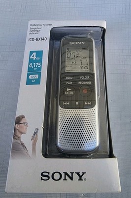 Sony ICD-BX140 Digital Voice Recorder, 4GB Memory, Built-In Mic, New In Box