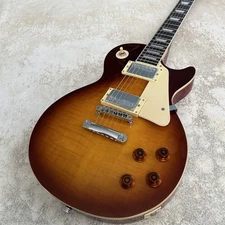 Custom Shop LP Brown Flame Maple Top Electric Guitar Gold Parts USA Shipment