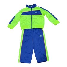 Nike Track Suit Set Toddler 18M Neon Green Blue Full Zip Jacket Pants 2 Piece