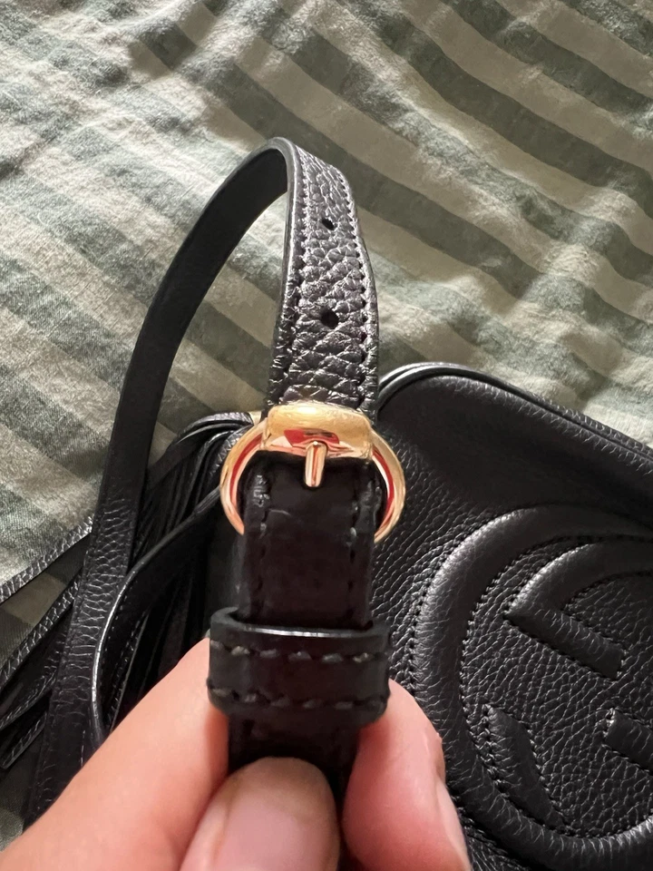 Authentic Gucci Soho Disco Black Pebbled Leather Crossbody Shoulder Bag - Image 3 of 4