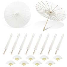 8 Pcs Wedding Paper Umbrellas 33 Inch White Papers Umbrellas for Weddings 8 P...
