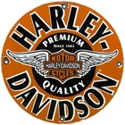 VINTAGE HARLEY DAVIDSON MOTORCYCLES PORCELAIN DEALERSHIP SIGN GAS OIL QUALITY