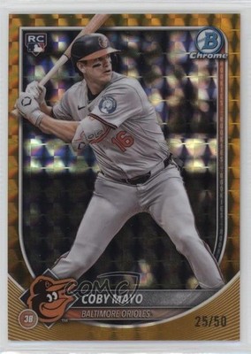 2025 Bowman Chrome Gold Geometric Refractor 25/50 Coby Mayo #83 Rookie RC 1k4e