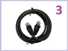 Lot of 3 CAT6 Ethernet Cable RJ45 7ft Black LAN Networking Cable New