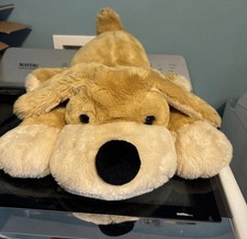 FAO Swartz Plush Golden Dog Needs Home Long Ears Big Black Nose 22  Black Eyes